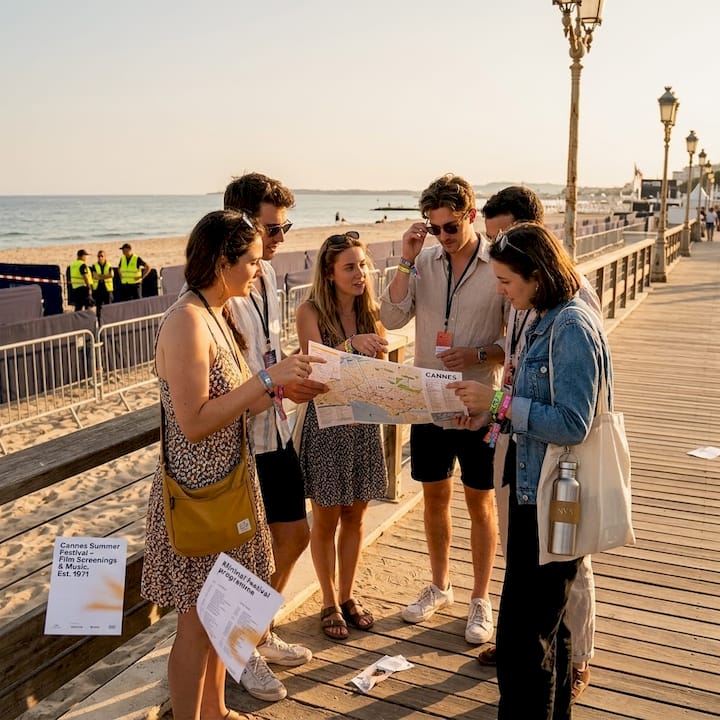 Group preparing for Cannes festival city tour