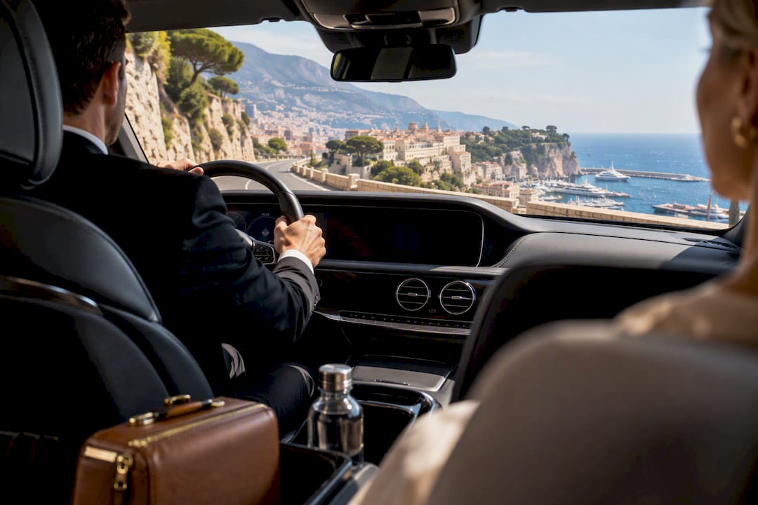 Mercedes-Benz sedan chauffeur navigating Monaco for wedding transport costs