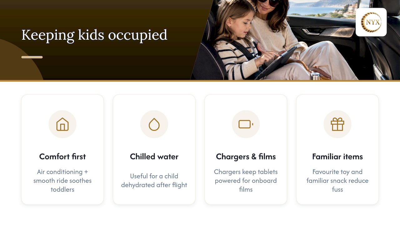 Keeping children occupied during the transfer — overview diagram